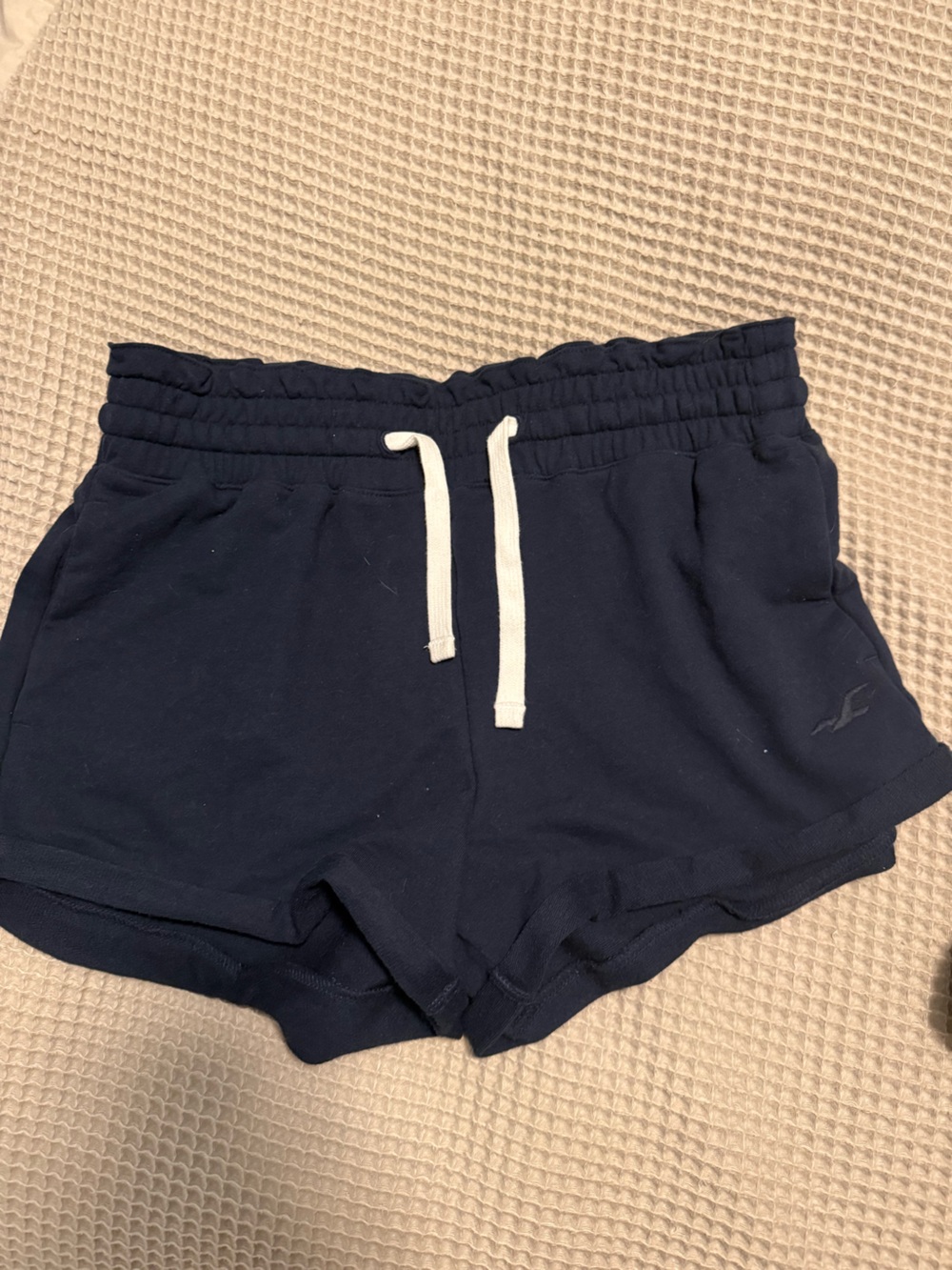 Hollister navy drawstring lounge shorts